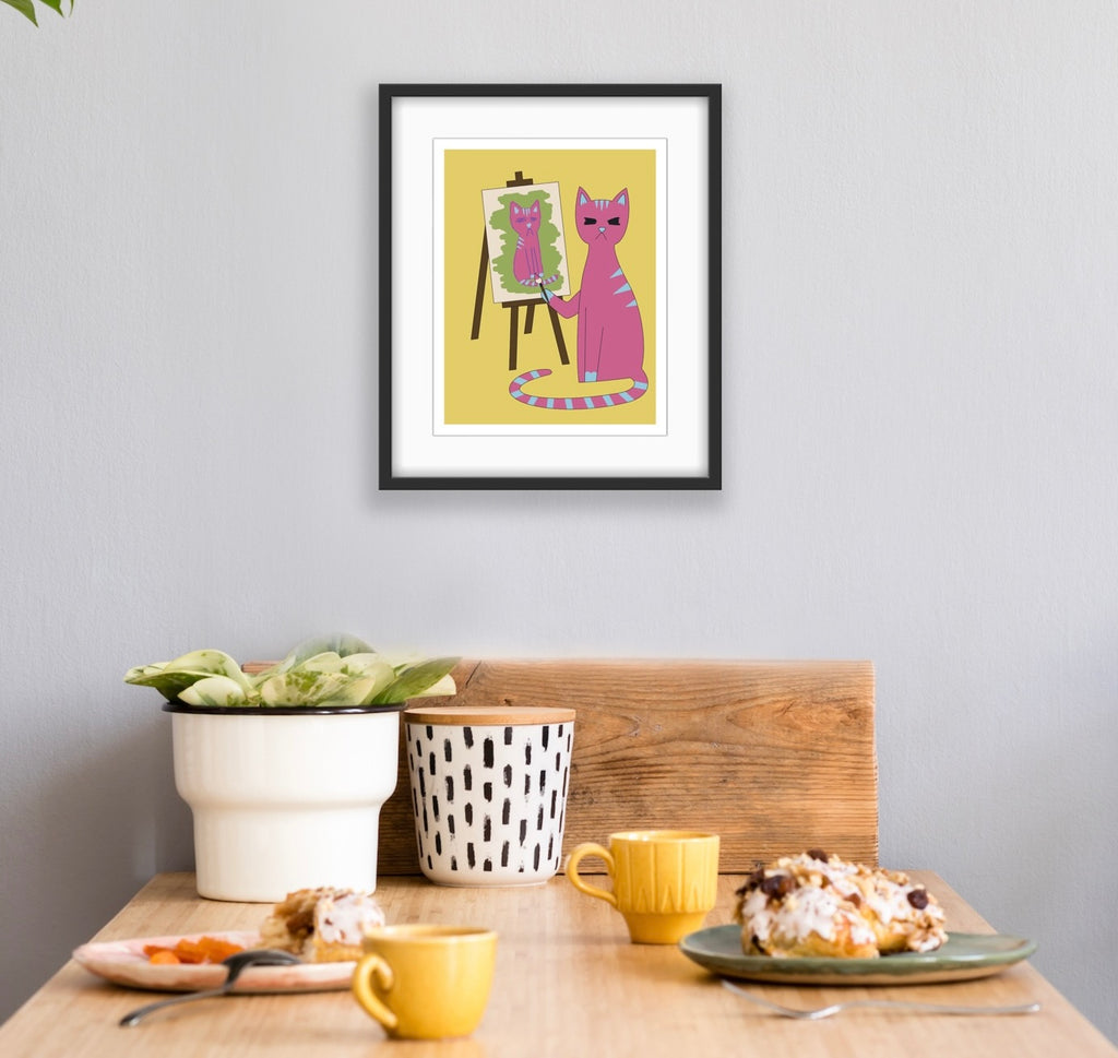 Pawcasso's Painting Print